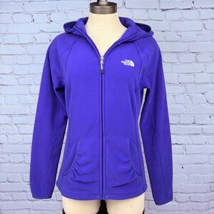 The North Face Full Zip Polartec Fleece Hooded Jacket Purple Sz M